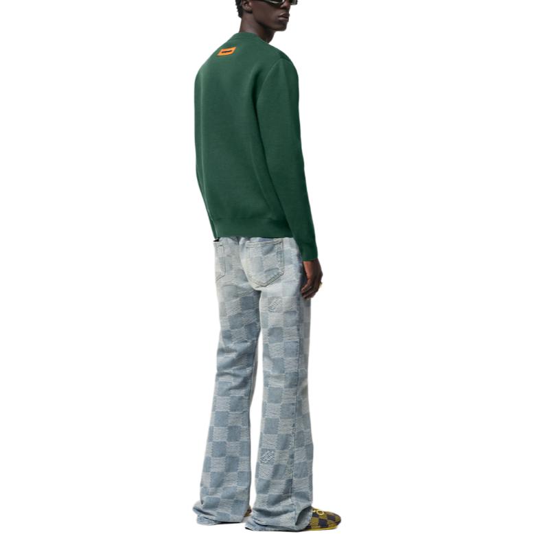 Purchase Louis Vuitton SS24 Pharrell Kolaborasi Sweatshirt Corak Jacquard Hijau. 1AFIXS