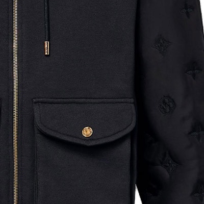 ルイヴィトン SS24 ファレルコラボ ロゴ刺繍フーディージャケット ブラック 1AFJF9 Details for ルイヴィトン SS24 ファレルコラボ ロゴ刺繍フーディージャケット ブラック 1AFJF9