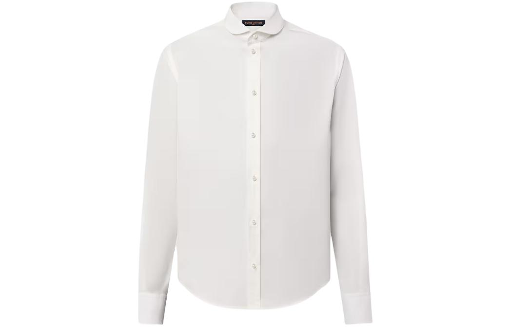Louis Vuitton SS24 Pharrell Exclusive Beaded Button Slim Fit Shirt White Mens. 1AFJE4