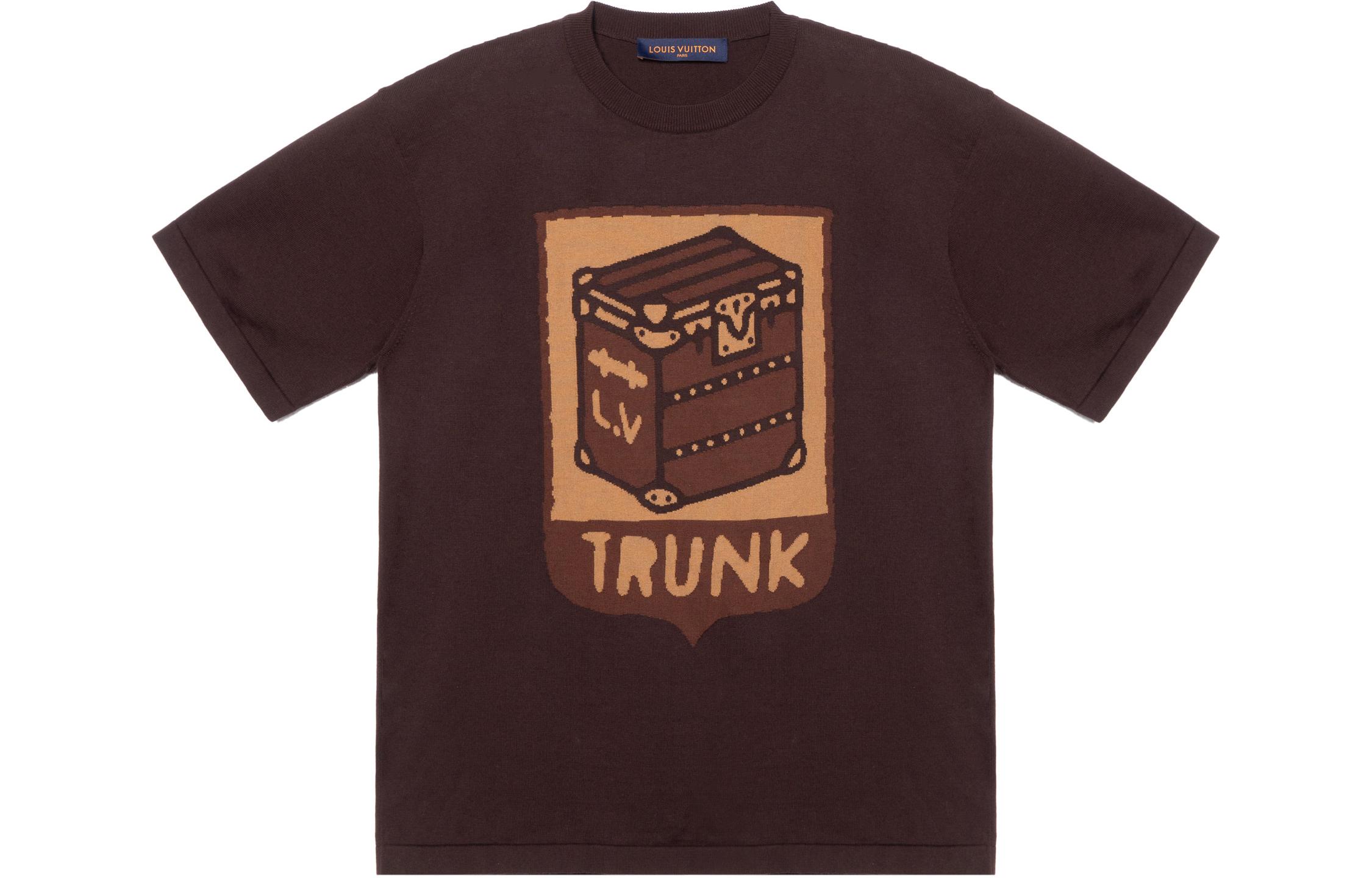 Order 路易威登 SS24 Pharrell 字母卡通印花寬版T恤 棕色 1AFIWW