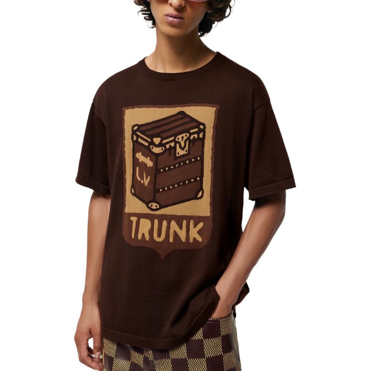 Details for 路易威登 SS24 Pharrell 字母卡通印花寬版T恤 棕色 1AFIWW