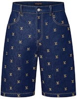 LOUIS VUITTON SS24 Pharrell x Denim Embroidered Letter Shorts Blue Menswear 1AFIAJ LOUIS VUITTON SS24 Pharrell x Denim Embroidered Letter Shorts Blue Menswear 1AFIAJ