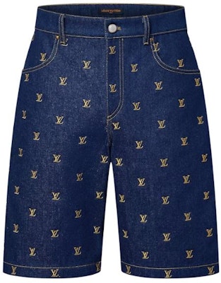 루이비통 SS24 퍼렐 x 데님 자수 레터 쇼츠 블루 남성복 1AFIAJ Order 루이비통 SS24 퍼렐 x 데님 자수 레터 쇼츠 블루 남성복 1AFIAJ