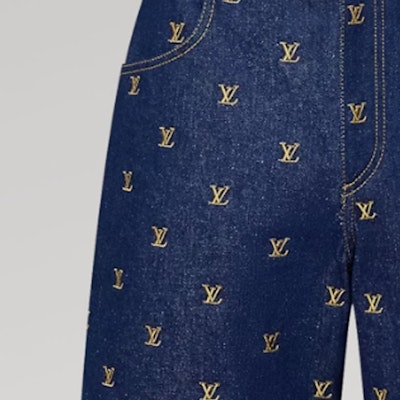 루이비통 SS24 퍼렐 x 데님 자수 레터 쇼츠 블루 남성복 1AFIAJ Lookbook 루이비통 SS24 퍼렐 x 데님 자수 레터 쇼츠 블루 남성복 1AFIAJ