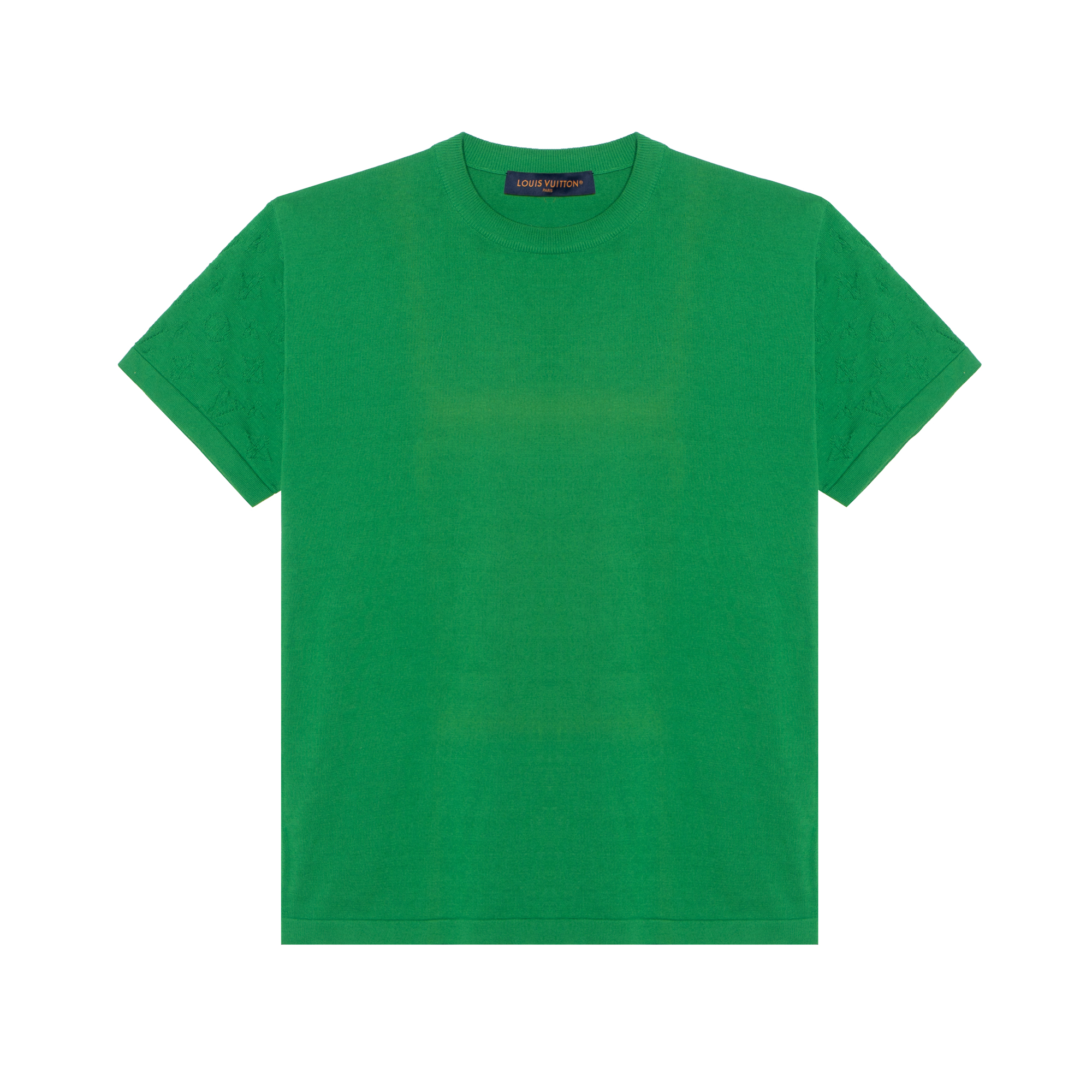 LOUIS VUITTON SS24 Solid Color Crew Neck Casual T-Shirt Green 1AFIU3