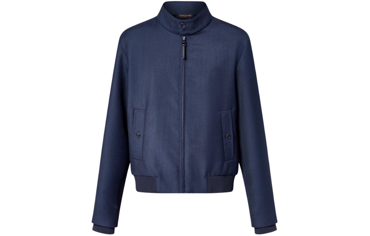 Louis Vuitton SS24 Solid Color Stand Collar Casual Jacket Men’s Blue 1AFJKB