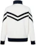 Lookbook LOUIS VUITTON SS24 Jaket High-Neck Garis Putih Pria dengan Ritsleting 1AFQP