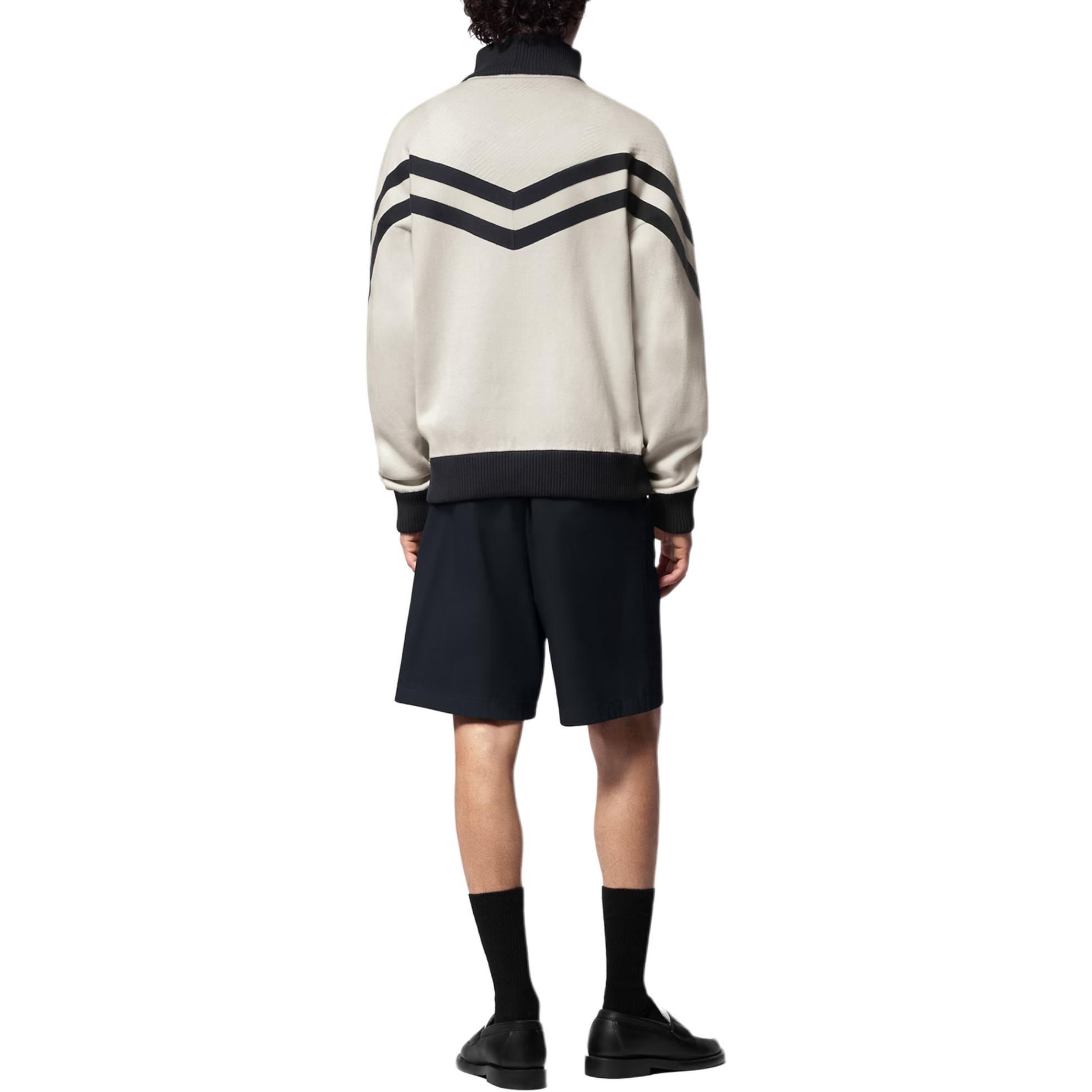 Details for LOUIS VUITTON SS24 Jaket High-Neck Garis Putih Pria dengan Ritsleting 1AFQP