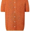 Cheap 루이 비통 SS24 오렌지 텍스처 남성 반팔 버튼업 셔츠 1AFQSX