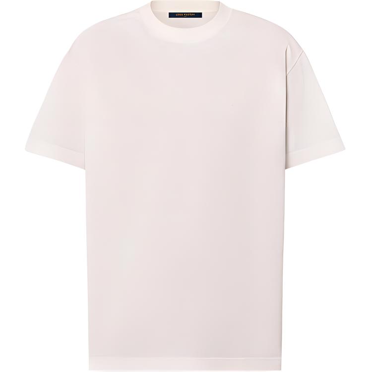 LOUIS VUITTON SS24 White Logo Crewneck Short-Sleeve T-Shirt for Men. 1AFRAC