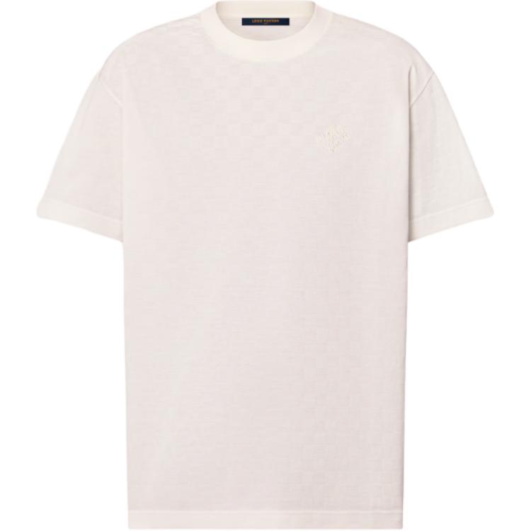 LOUIS VUITTON SS24 White Logo Crewneck Short-Sleeve T-Shirt for Men. 1AFRAC 圖 2