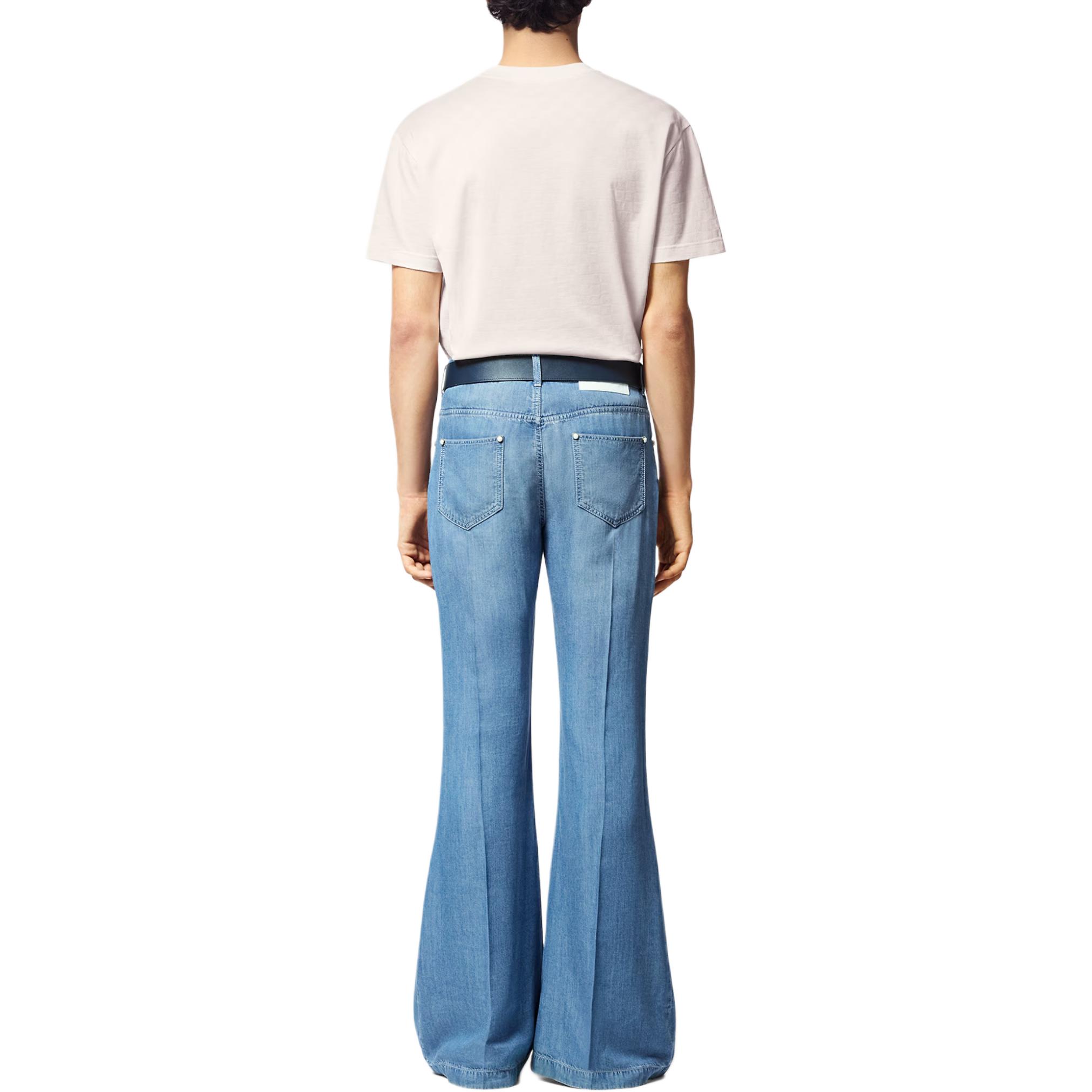 LOUIS VUITTON SS24 White Logo Crewneck Short-Sleeve T-Shirt for Men. 1AFRAC 圖 4