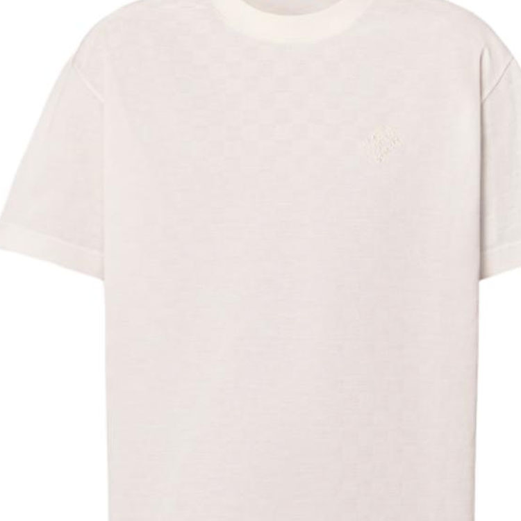 LOUIS VUITTON SS24 White Logo Crewneck Short-Sleeve T-Shirt for Men. 1AFRAC 圖 6