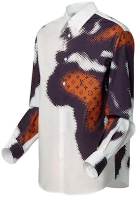 ルイ・ヴィトン SS24 メンズ 白ロゴプリント 長袖シャツ ボタンアップトップス。 1AFAWL Shop ルイ・ヴィトン SS24 メンズ 白ロゴプリント 長袖シャツ ボタンアップトップス。 1AFAWL