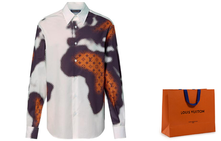 Purchase ルイ・ヴィトン SS24 メンズ 白ロゴプリント 長袖シャツ ボタンアップトップス。 1AFAWL