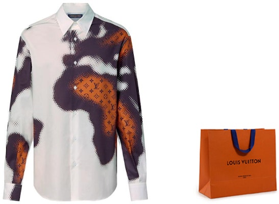 ルイ・ヴィトン SS24 メンズ 白ロゴプリント 長袖シャツ ボタンアップトップス。 1AFAWL Purchase ルイ・ヴィトン SS24 メンズ 白ロゴプリント 長袖シャツ ボタンアップトップス。 1AFAWL