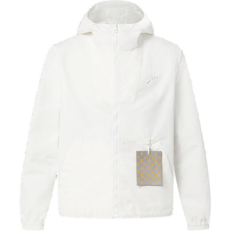 Louis Vuitton SS24 White Solid Windbreaker Hooded Jacket 1AFRGZ