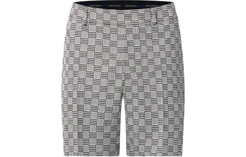 Louis Vuitton SS24 x Pharrell Patchwork Houndstooth Slim Fit Shorts Multicolor Men. 1AFIZ7