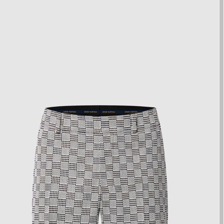Details for Louis Vuitton SS24 x Pharrell Patchwork Houndstooth Slim Fit Shorts Multicolor Men. 1AFIZ7