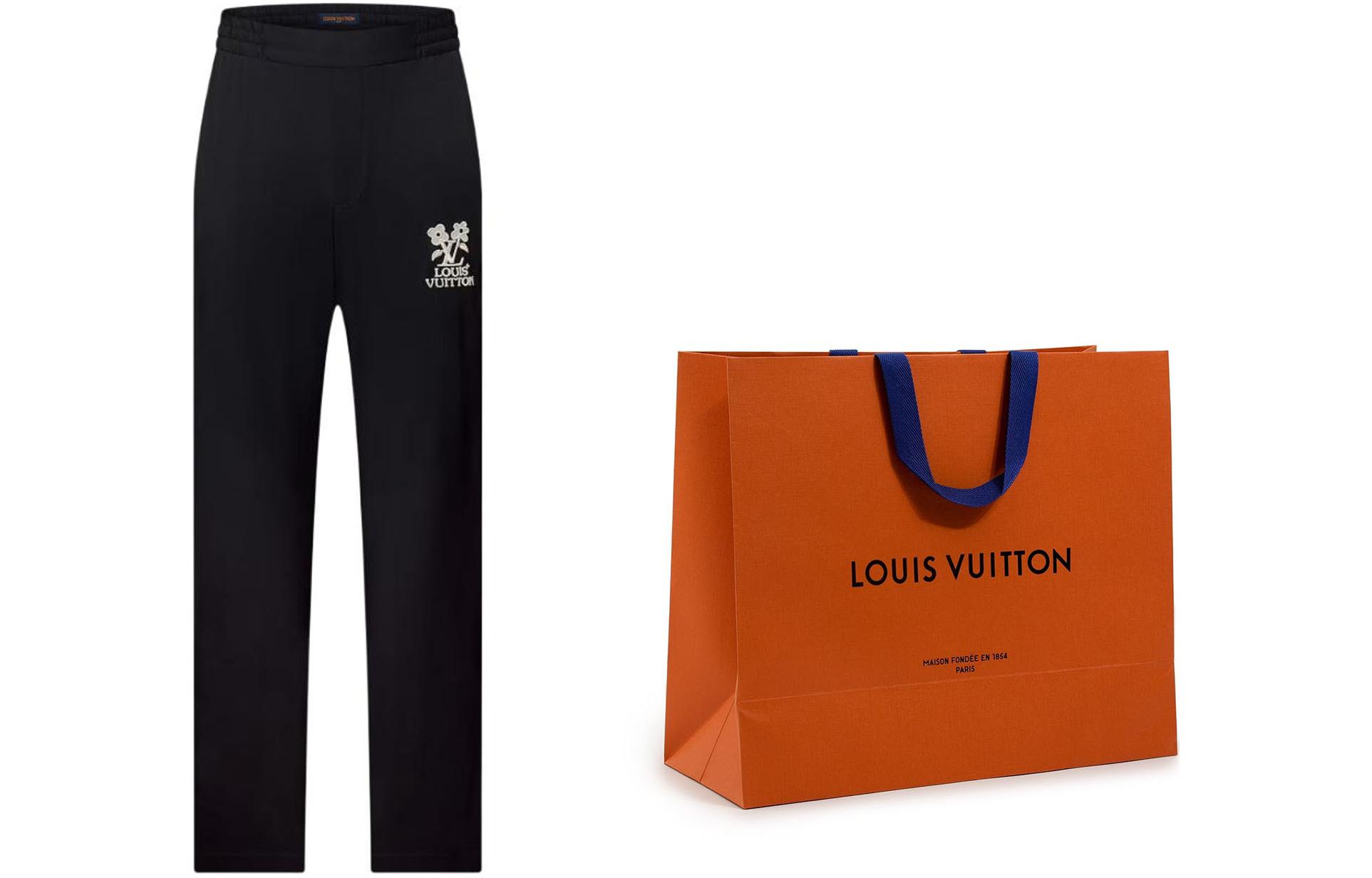 Lookbook 루이 비통 SS24 x 타일러 로고 플로럴 자수 니트 조거 팬츠 블랙 남성용 1AFRDR