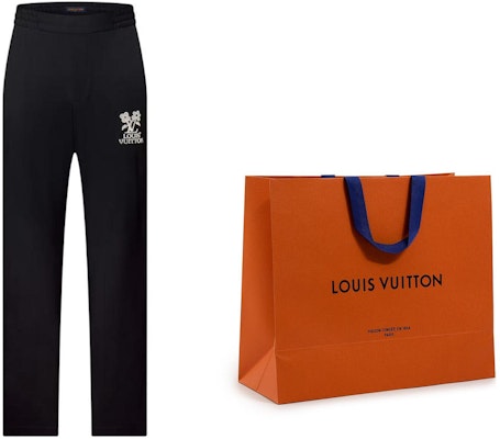 루이 비통 SS24 x 타일러 로고 플로럴 자수 니트 조거 팬츠 블랙 남성용 1AFRDR Lookbook 루이 비통 SS24 x 타일러 로고 플로럴 자수 니트 조거 팬츠 블랙 남성용 1AFRDR