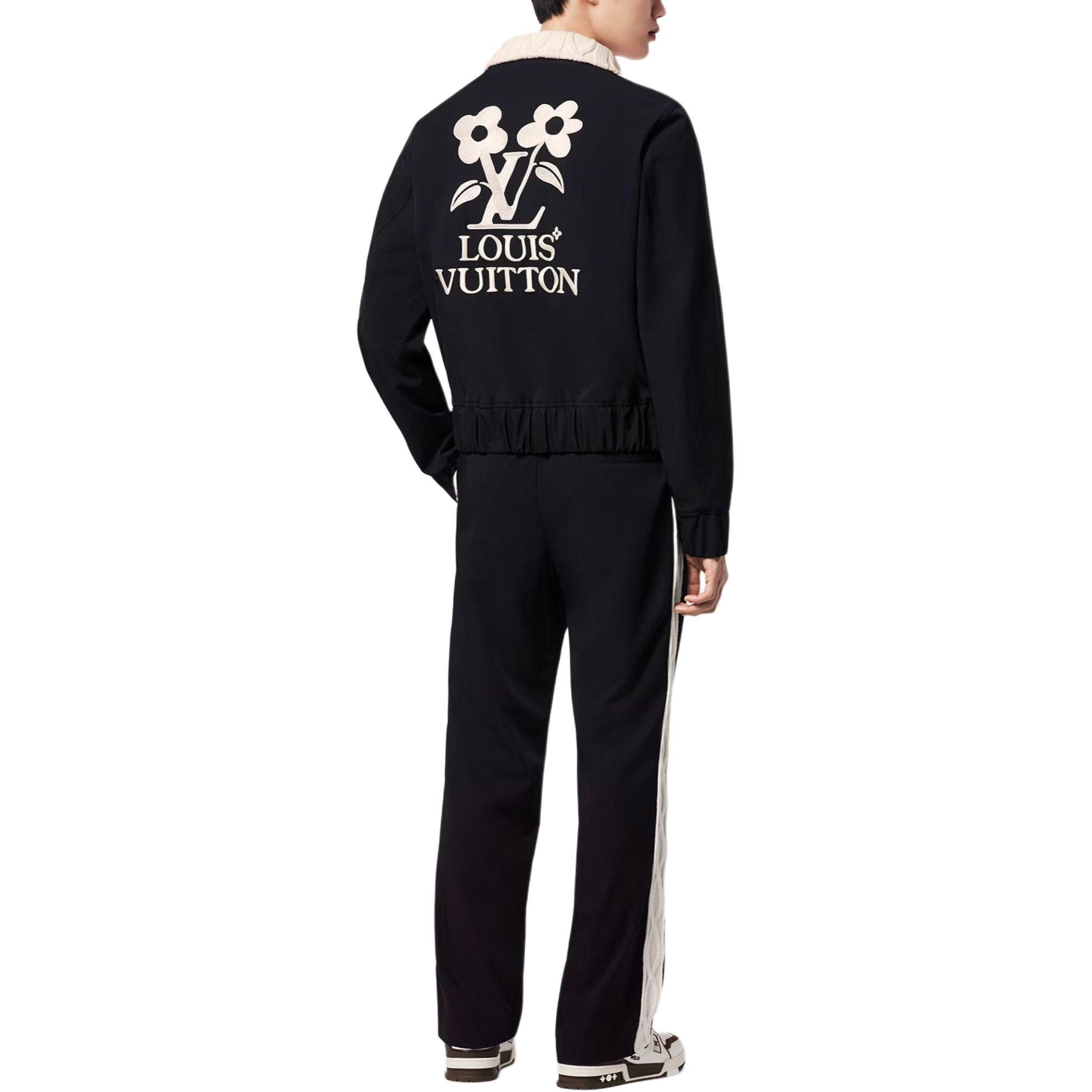 Purchase 루이 비통 SS24 x 타일러 로고 플로럴 자수 니트 조거 팬츠 블랙 남성용 1AFRDR
