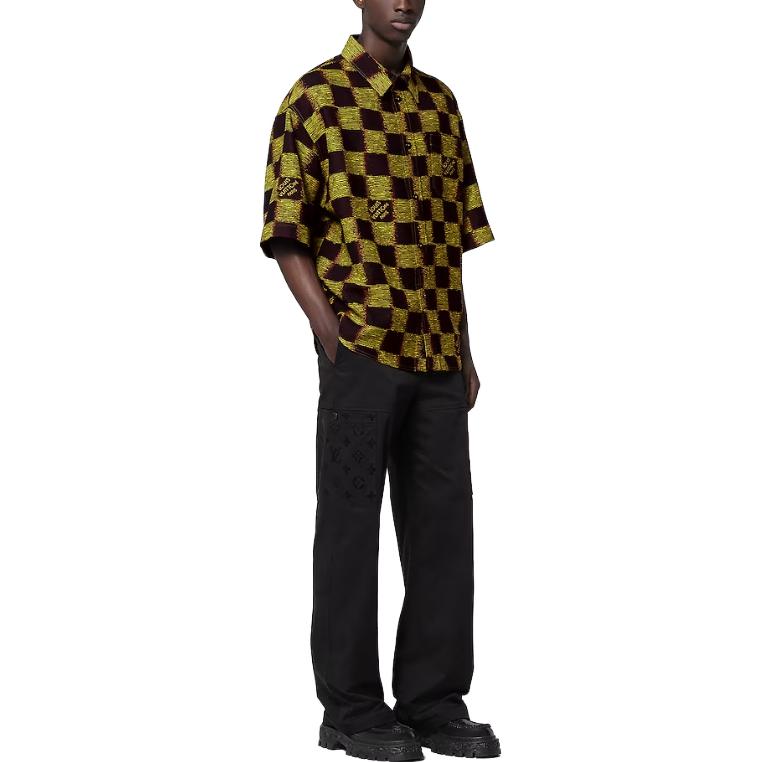 LOUIS VUITTON SS24 Yellow Logo Print Short Sleeve Button-Up Shirt . 1AFAW9 圖 3