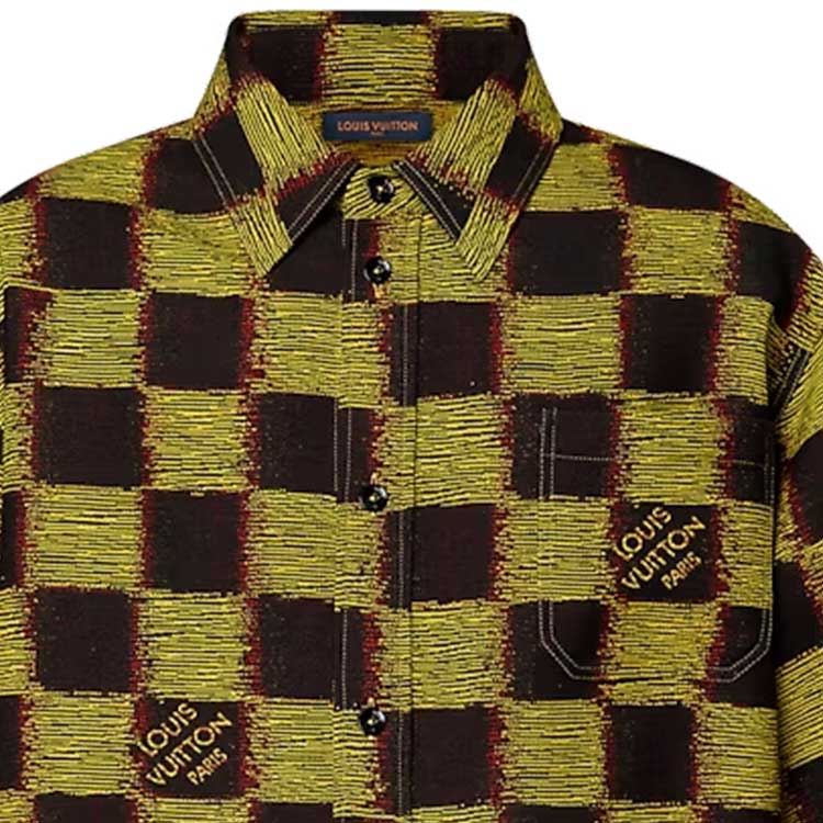 LOUIS VUITTON SS24 Yellow Logo Print Short Sleeve Button-Up Shirt . 1AFAW9 圖 7