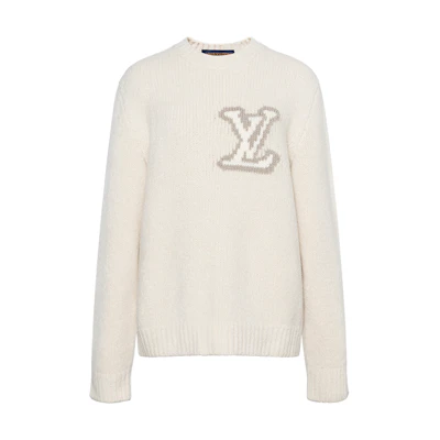LOUIS VUITTON SS25 Spring Summer Monogram Pullover Sweater White. 1AHEC0