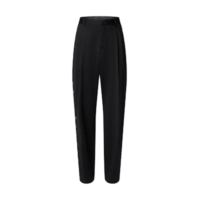LOUIS VUITTON SS25 Black Knit Embroidered Track Pants 1AGTNG