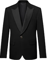 Louis Vuitton SS25 Black Silk Rhinestone Button Single-Breasted Blazer 1AGMSU Louis Vuitton SS25 Black Silk Rhinestone Button Single-Breasted Blazer 1AGMSU