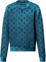 Louis Vuitton SS25 Blue Crewneck Knit Cotton-Blend Sweatshirt Men 1AGTRS Louis Vuitton SS25 Blue Crewneck Knit Cotton-Blend Sweatshirt Men 1AGTRS