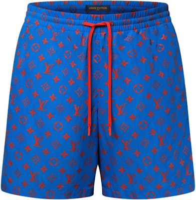 路易威登 SS25 蓝色满印松紧腰抽绳男士沙滩短裤 1AHVZN Buy 路易威登 SS25 蓝色满印松紧腰抽绳男士沙滩短裤 1AHVZN