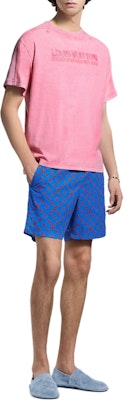 路易威登 SS25 蓝色满印松紧腰抽绳男士沙滩短裤 1AHVZN Purchase 路易威登 SS25 蓝色满印松紧腰抽绳男士沙滩短裤 1AHVZN