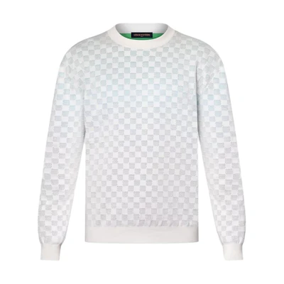 Louis Vuitton SS25 Geometric Crewneck Long Sleeve Sweatshirt White 1AGTKY