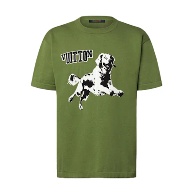 LOUIS VUITTON SS25 Green Crewneck Cotton T-Shirt Standard Fit 1AGJS0