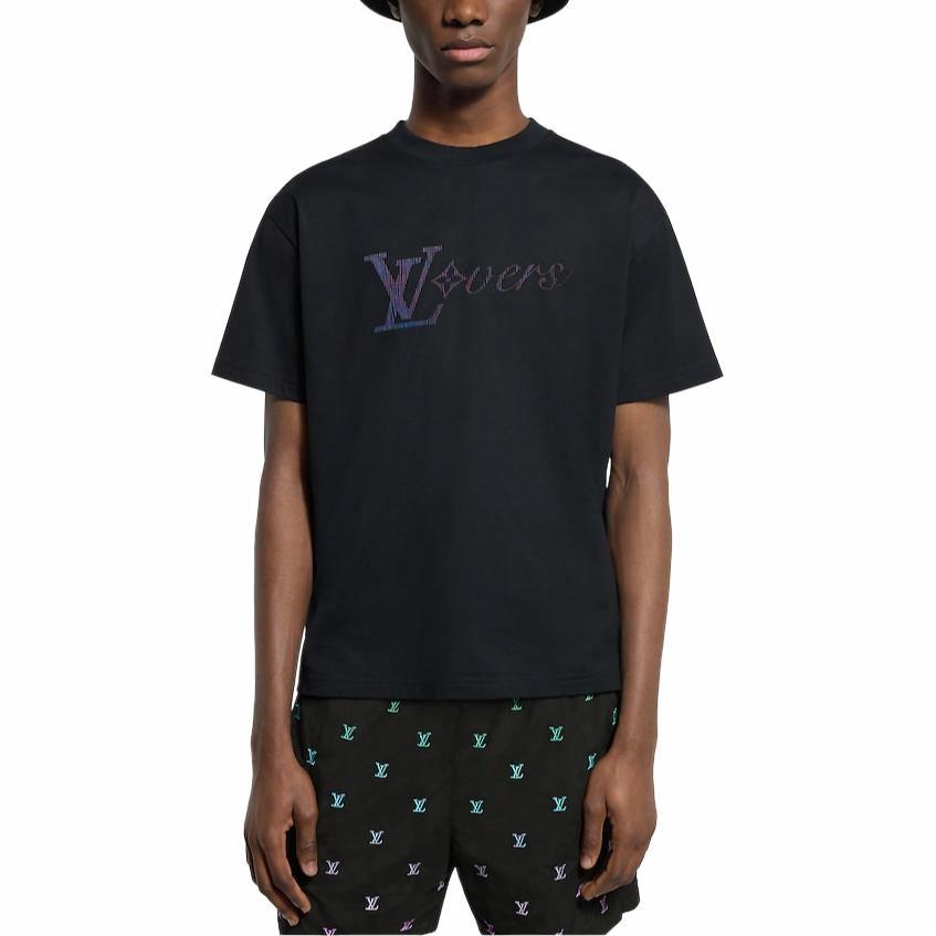 LOUIS VUITTON SS25 Logo Crewneck T-Shirt Black 1AGTSC 圖 5