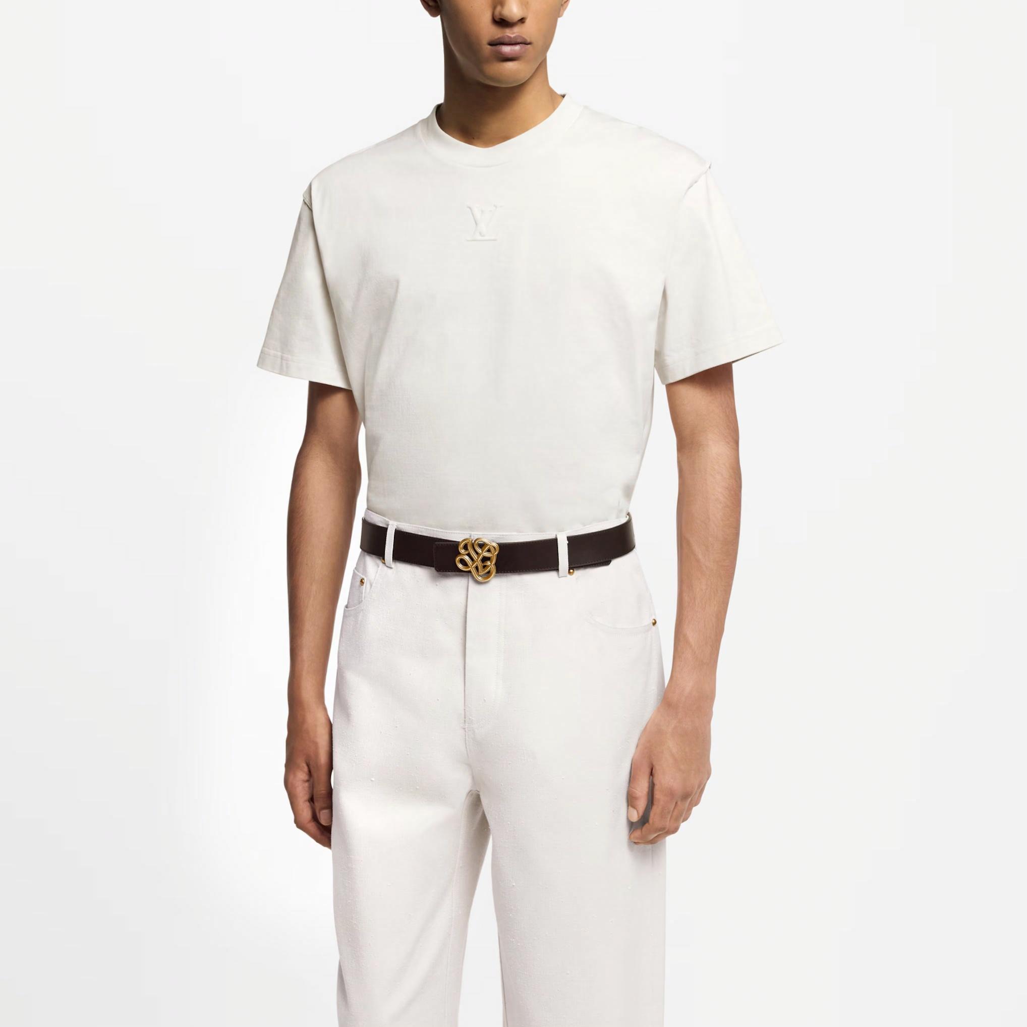 LOUIS VUITTON SS25 Logo Embossed Ivory White Crewneck T-Shirt 1AHCNX 圖 4