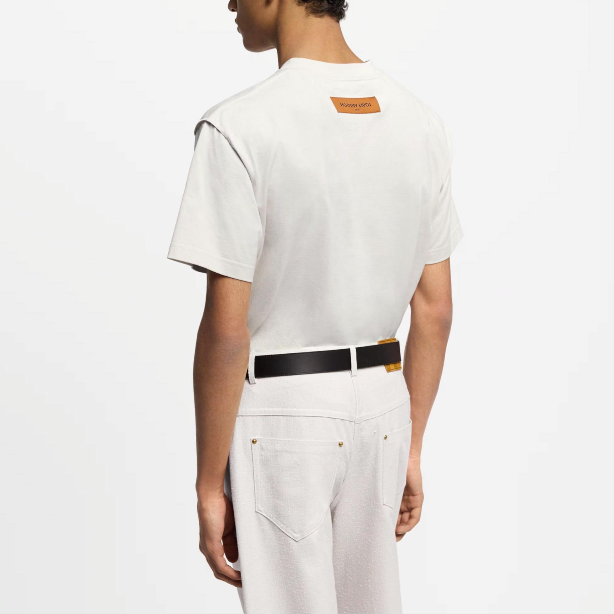 Details for LOUIS VUITTON SS25 Logo Timbul Baju T-Shirt Crewneck Putih Gading 1AHCNV