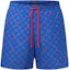 Buy 路易威登SS25经典印花抽绳海滩短裤男款蓝色 1AHVZM