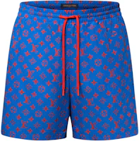 Order ルイ・ヴィトン SS25 モノグラム エラスティック ウエスト ドローストリング ショーツ ブルー 1AHVZR
