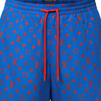 LOUIS VUITTON SS25 Pantalones Cortos Playa Azul Hombre Cintura Elástica Monograma 1AHVZQ Sizing LOUIS VUITTON SS25 Pantalones Cortos Playa Azul Hombre Cintura Elástica Monograma 1AHVZQ