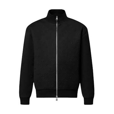 Louis Vuitton SS25 Monogram Embossed Knit Jacket Black 1AHCLS