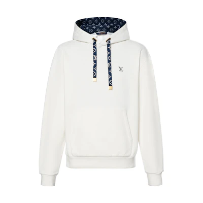 Louis Vuitton SS25 Monogram Print Cotton Hoodie White Long Sleeve 1AHUGJ