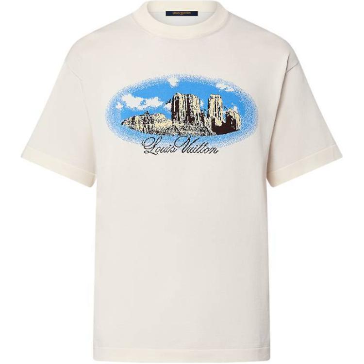 Order 路易威登 SS25 白色男士短袖圆领T恤满版印花图案。 1AFXK4