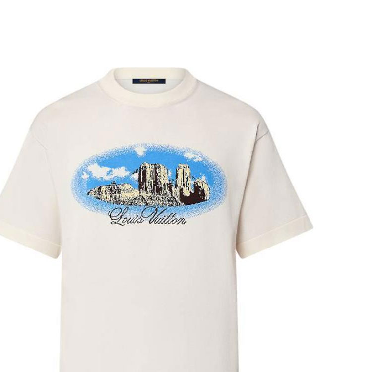 Details for 路易威登 SS25 白色男士短袖圆领T恤满版印花图案。 1AFXK4