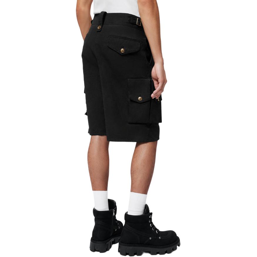 Shop 路易威登 SS25 Pharrell 聯名黑色寬鬆標誌工裝短褲 男款 1AFJ54