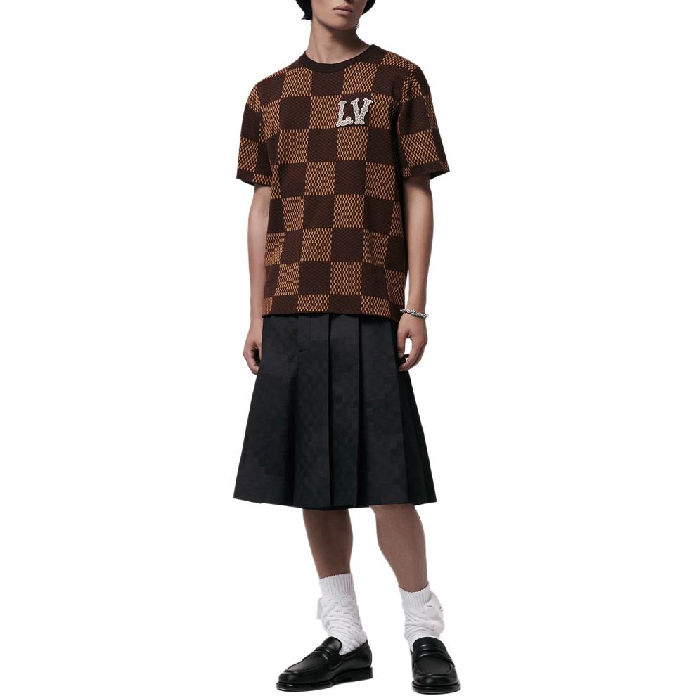 LOUIS VUITTON SS25 Pharrell Crystal Checkered T-Shirt Brown  Short Sleeve. 1AFIUP 圖 4