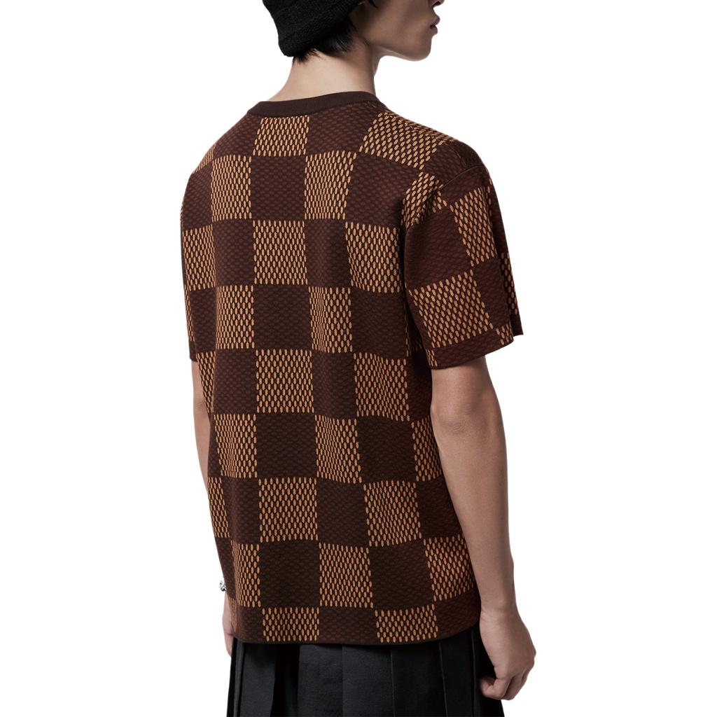 LOUIS VUITTON SS25 Pharrell Crystal Checkered T-Shirt Brown  Short Sleeve. 1AFIUP 圖 6