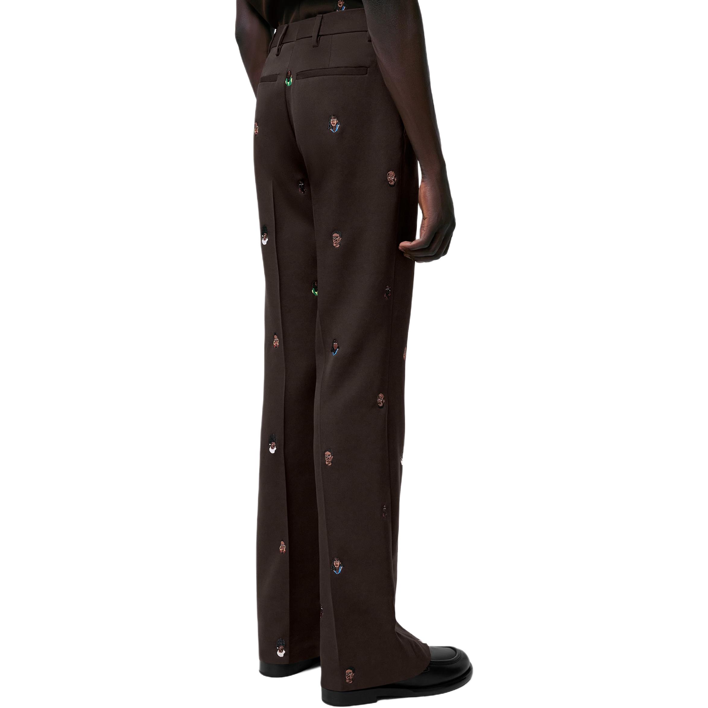 LOUIS VUITTON SS25 Pharrell Logo Embroidered Zipper Flare Pants Brown Mens. 1AFJ27 圖 5